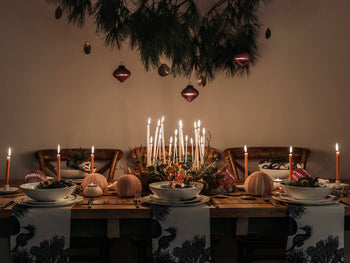 A traditional christmas table with candles