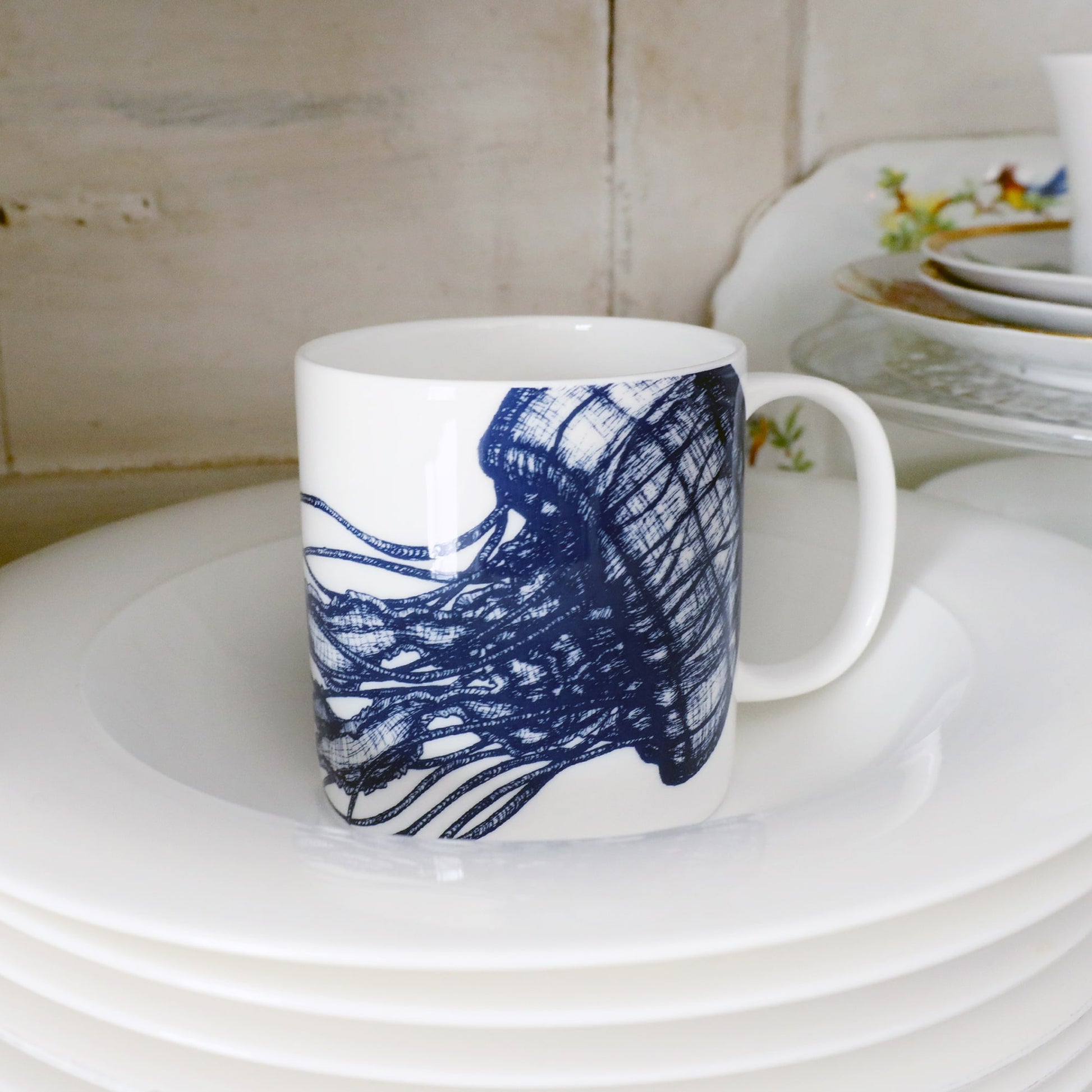 Bone China Pint Mug - Jellyfish