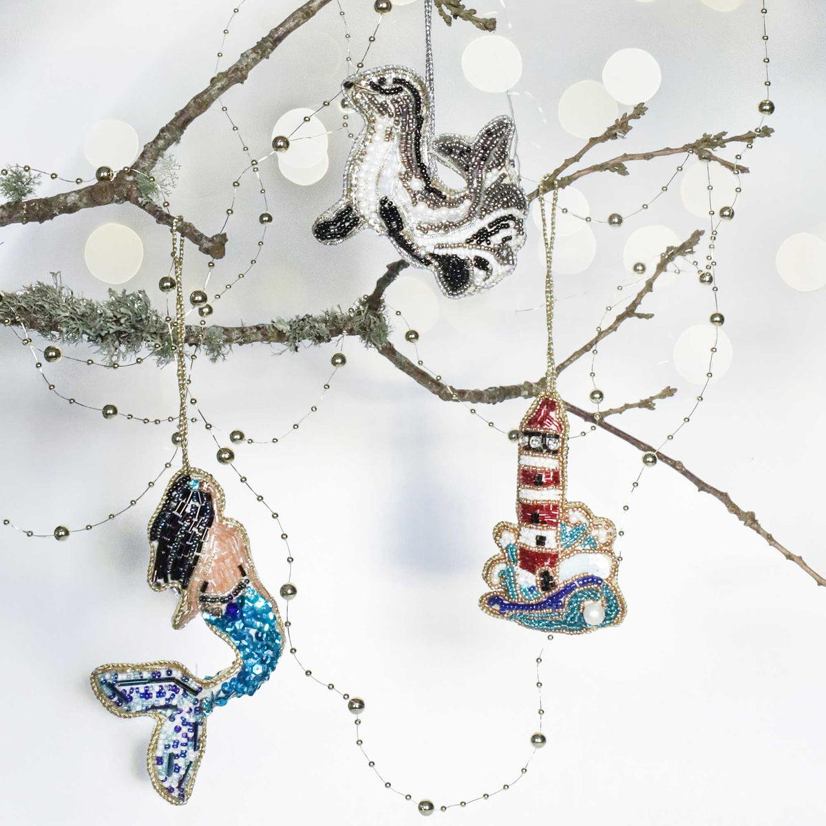 Beaded Lighthouse Hanging Decoration