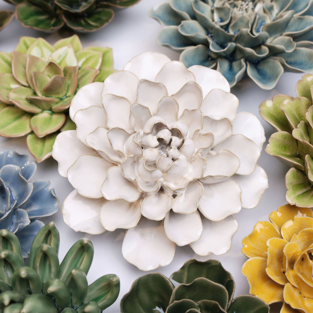 White Water Lily Ceramic Flower
