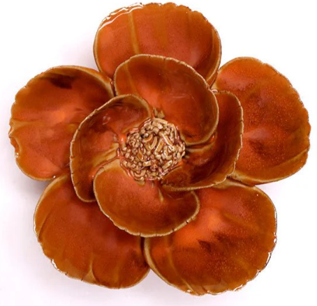 Orange Lotus Ceramic Flower