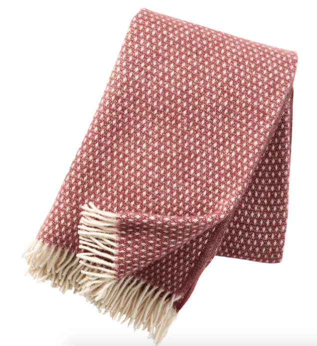 Twister Rose Brown Lambs Wool Throw