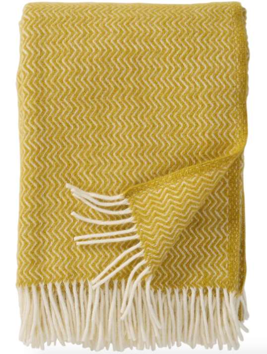 Sorbet Banana Lambs Wool Throw