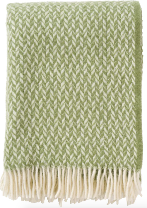Green Recycled Wool & Lambswool Throw