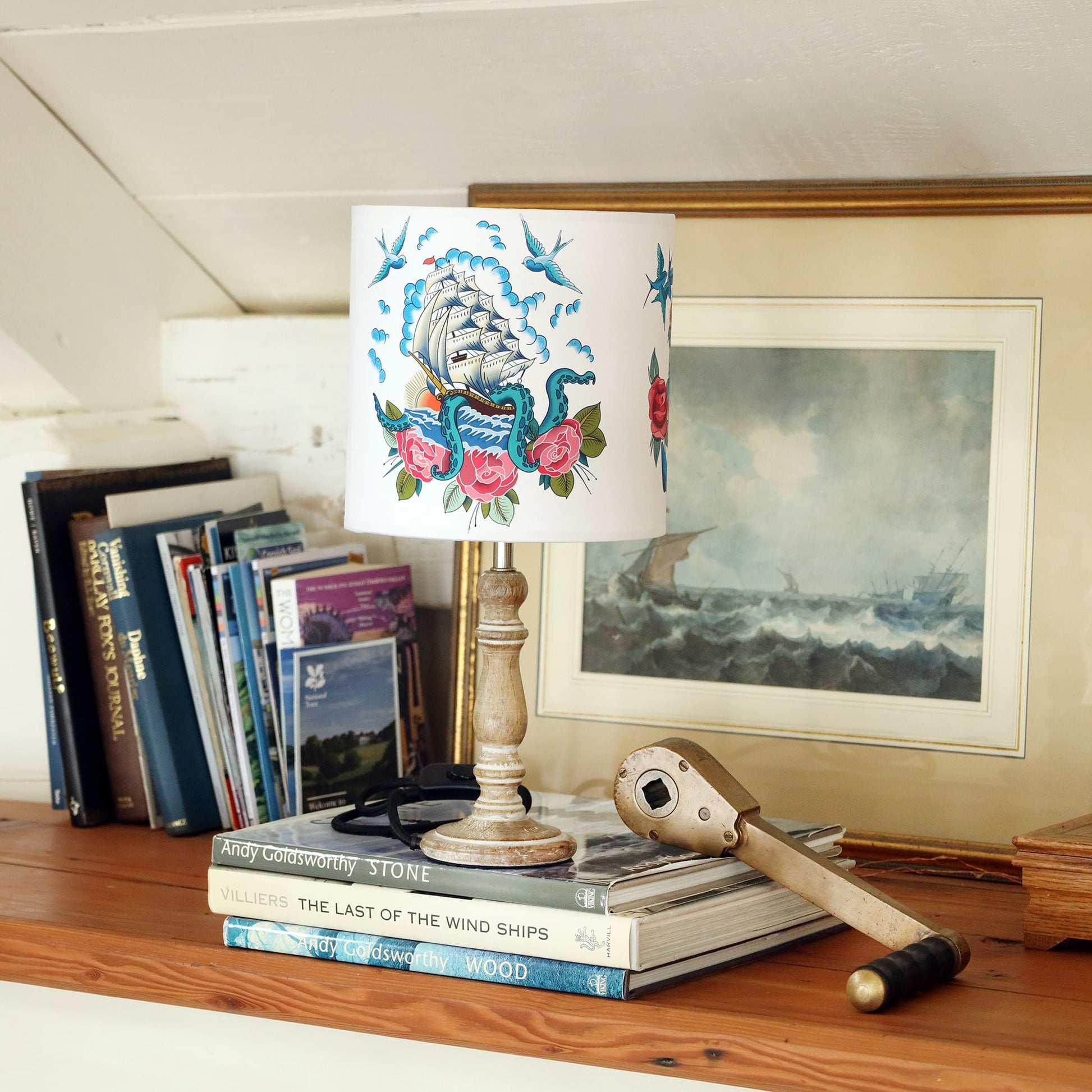Ship, Lighthouse & Kraken Lampshade