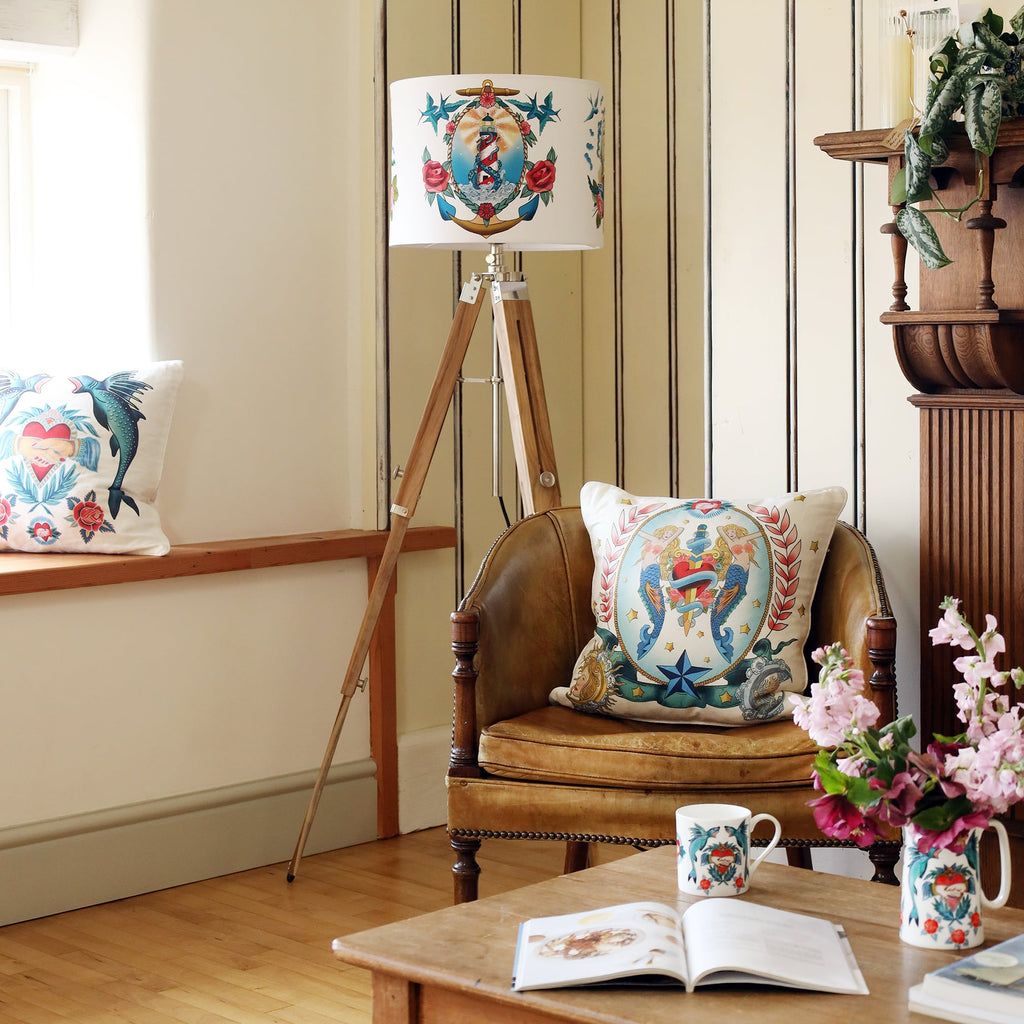 Ship, Lighthouse & Kraken Lampshade