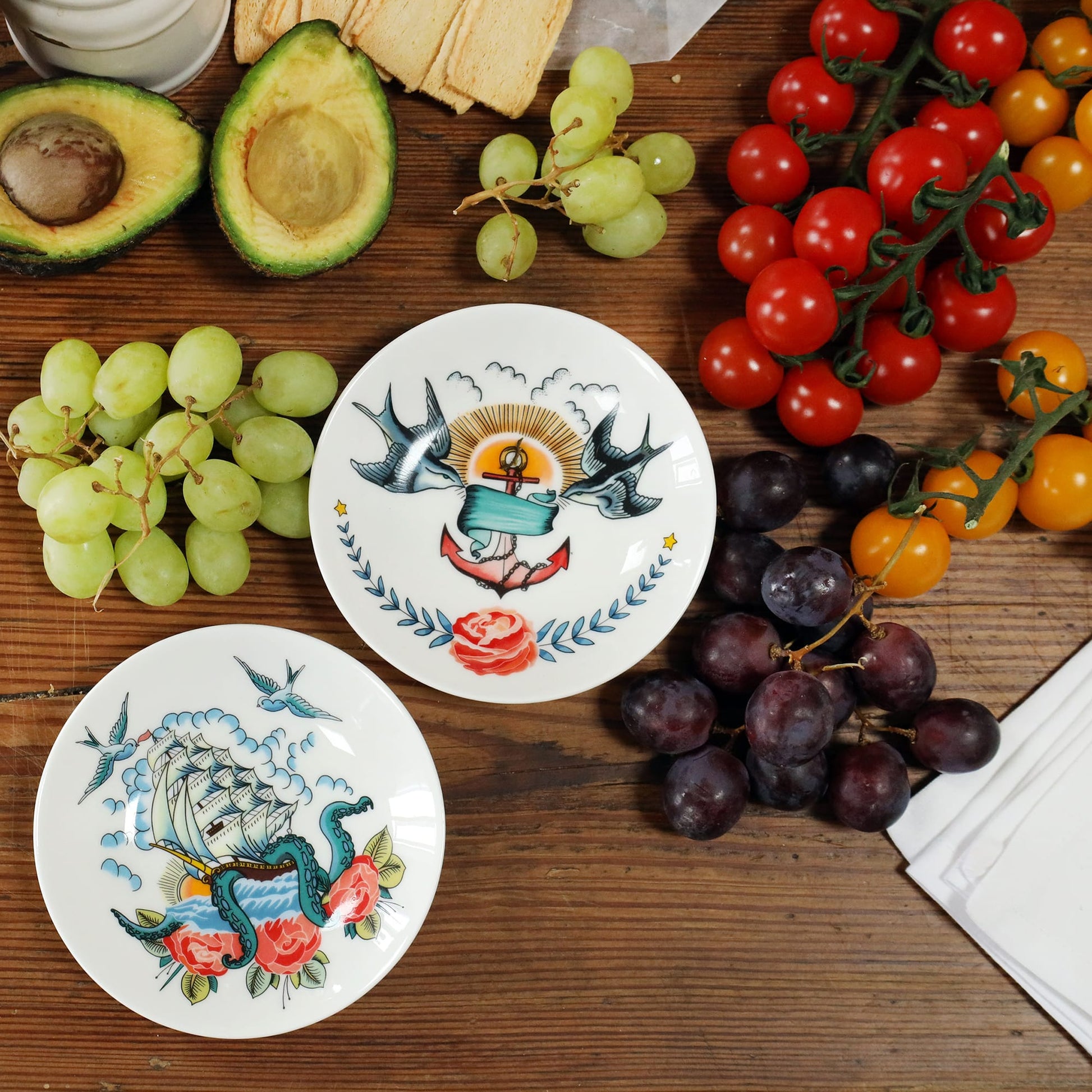 Bone China Swallows & Anchor Nibbles Dish