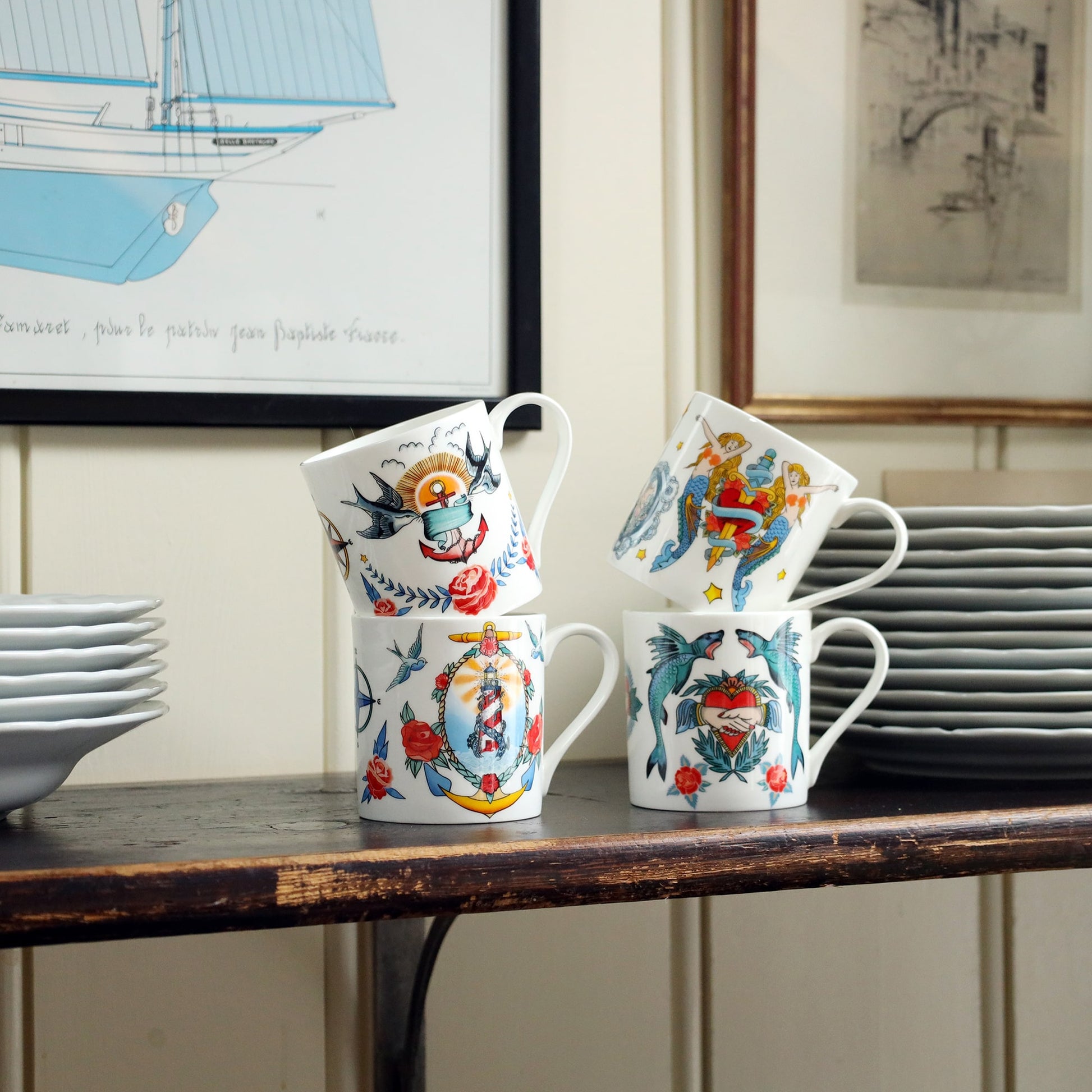 Bone China The Sailor's Story Mug Set