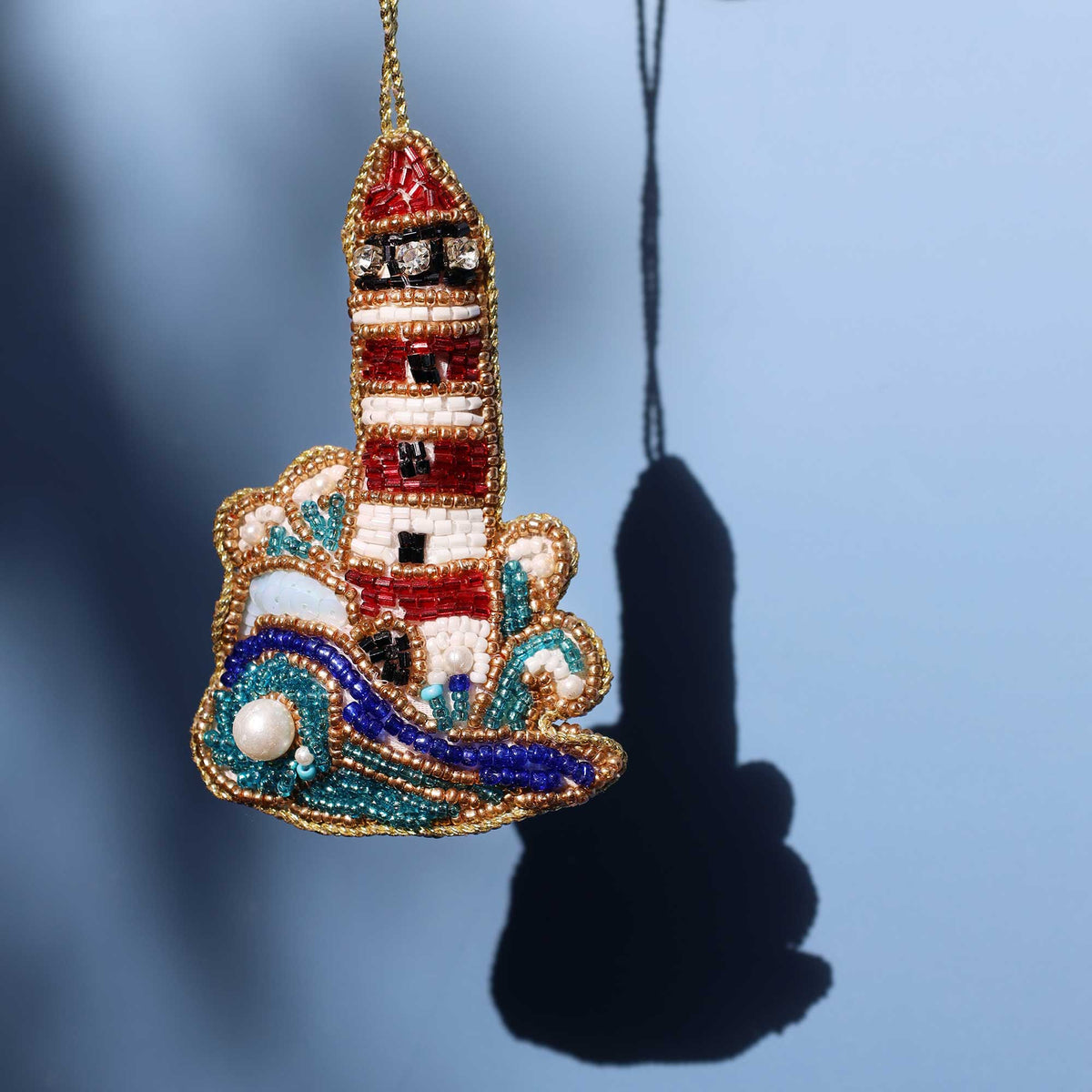 Beaded Lighthouse Hanging Decoration