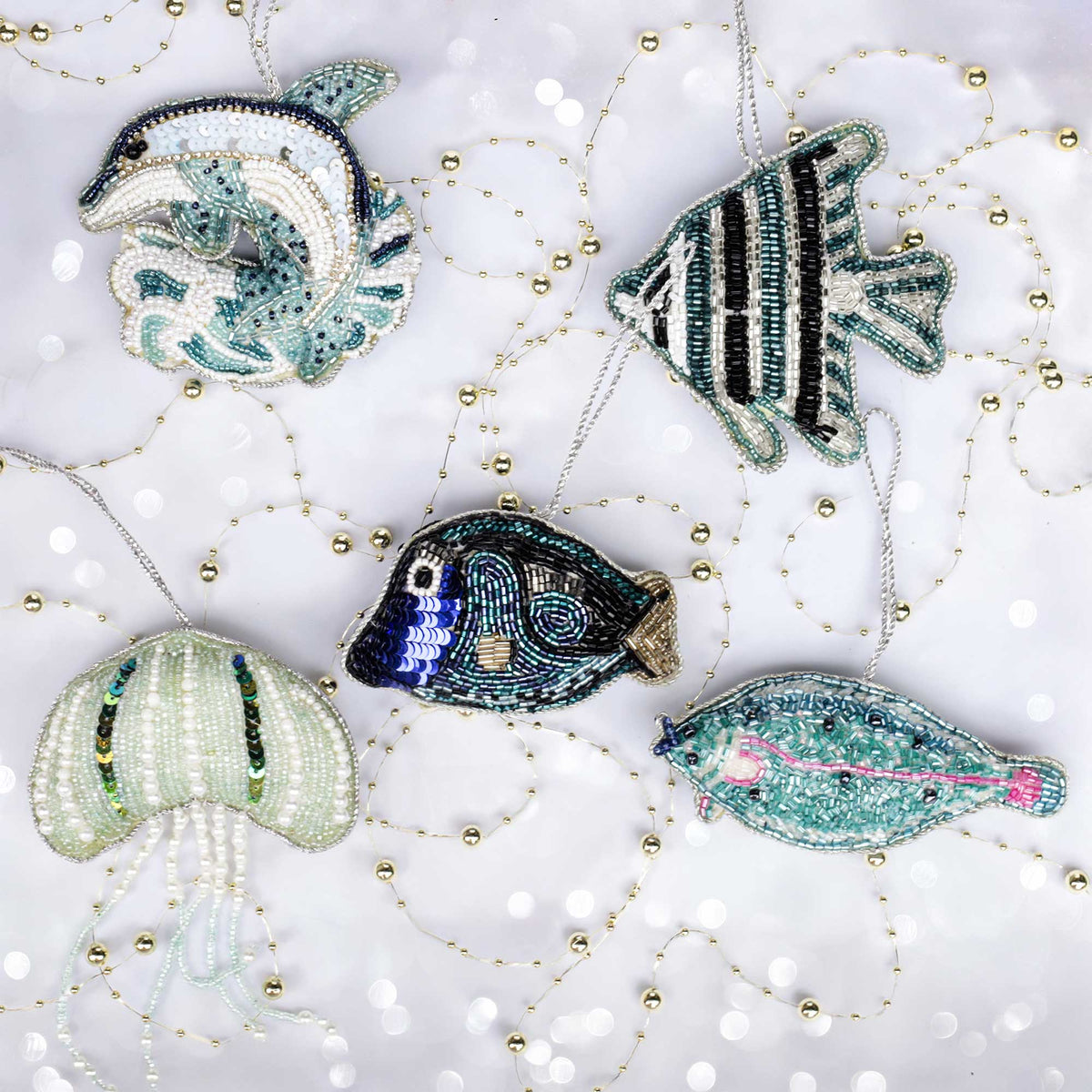 Beaded Dolphin Hanging Decoration