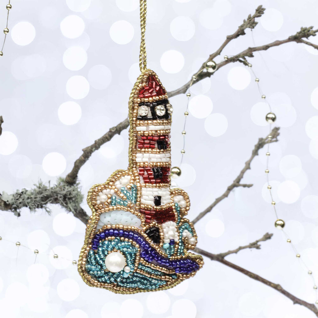 Beaded Lighthouse Hanging Decoration