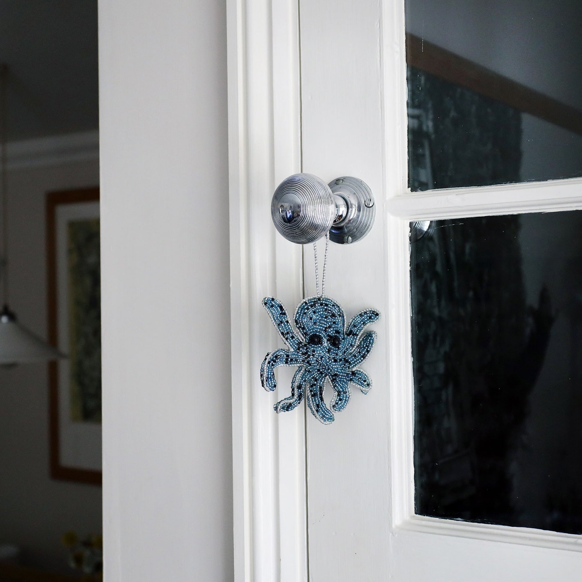Beaded Blue Octopus Hanging Decoration