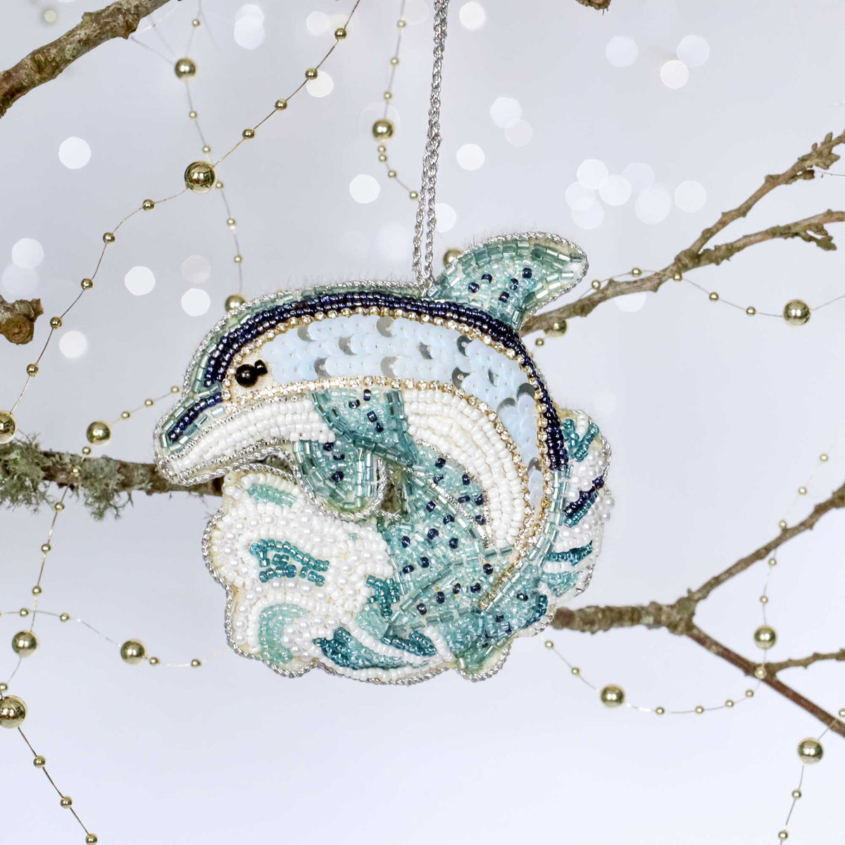 Beaded Dolphin Hanging Decoration