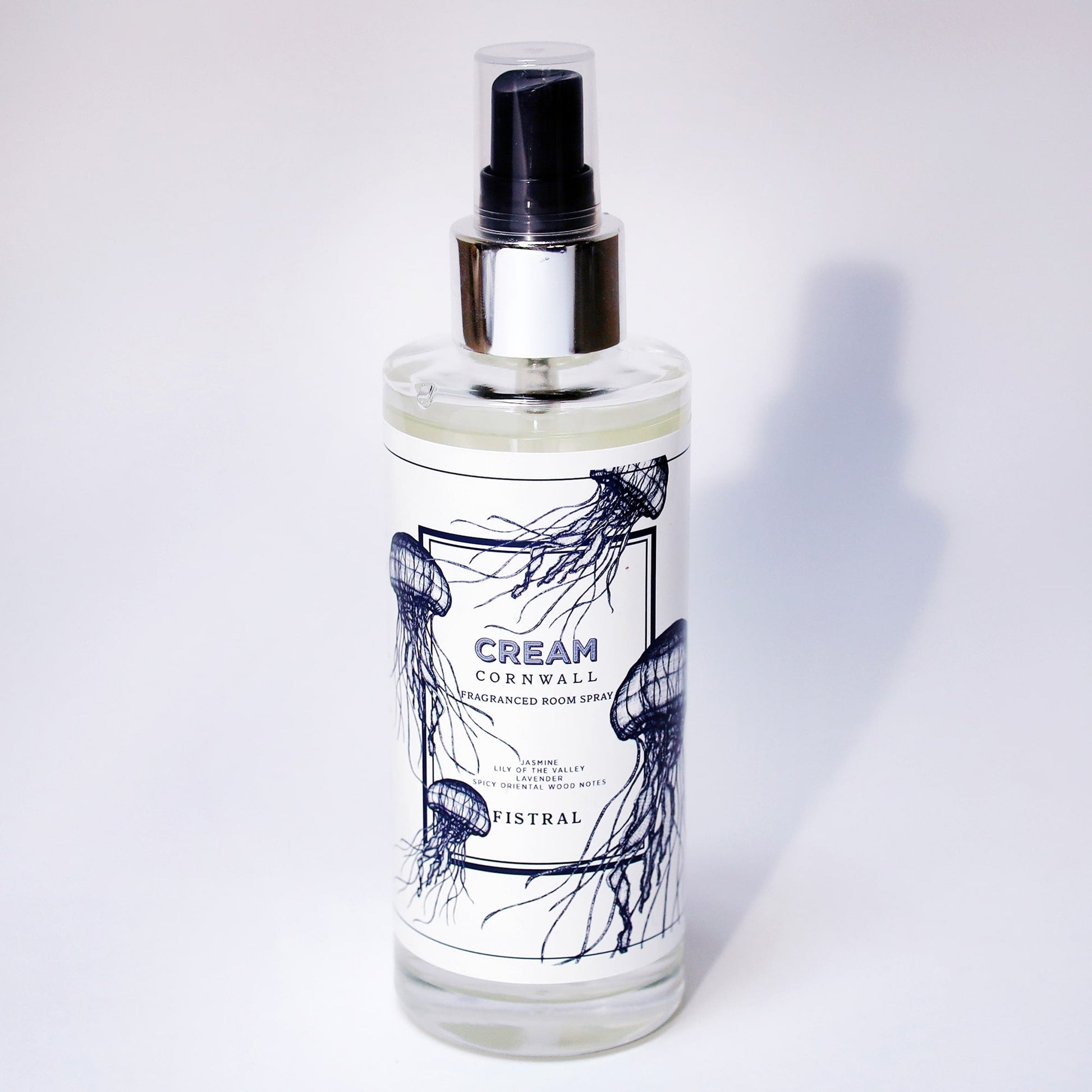 Fragrance Room Spray glass bottle with atomiser top,Fistral  Jellyfish decoration on the bottle