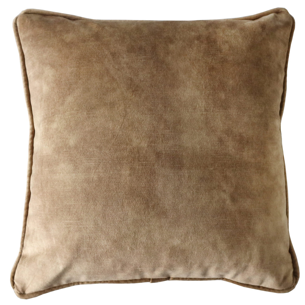 Sea kelp velvet cushion on white background.
