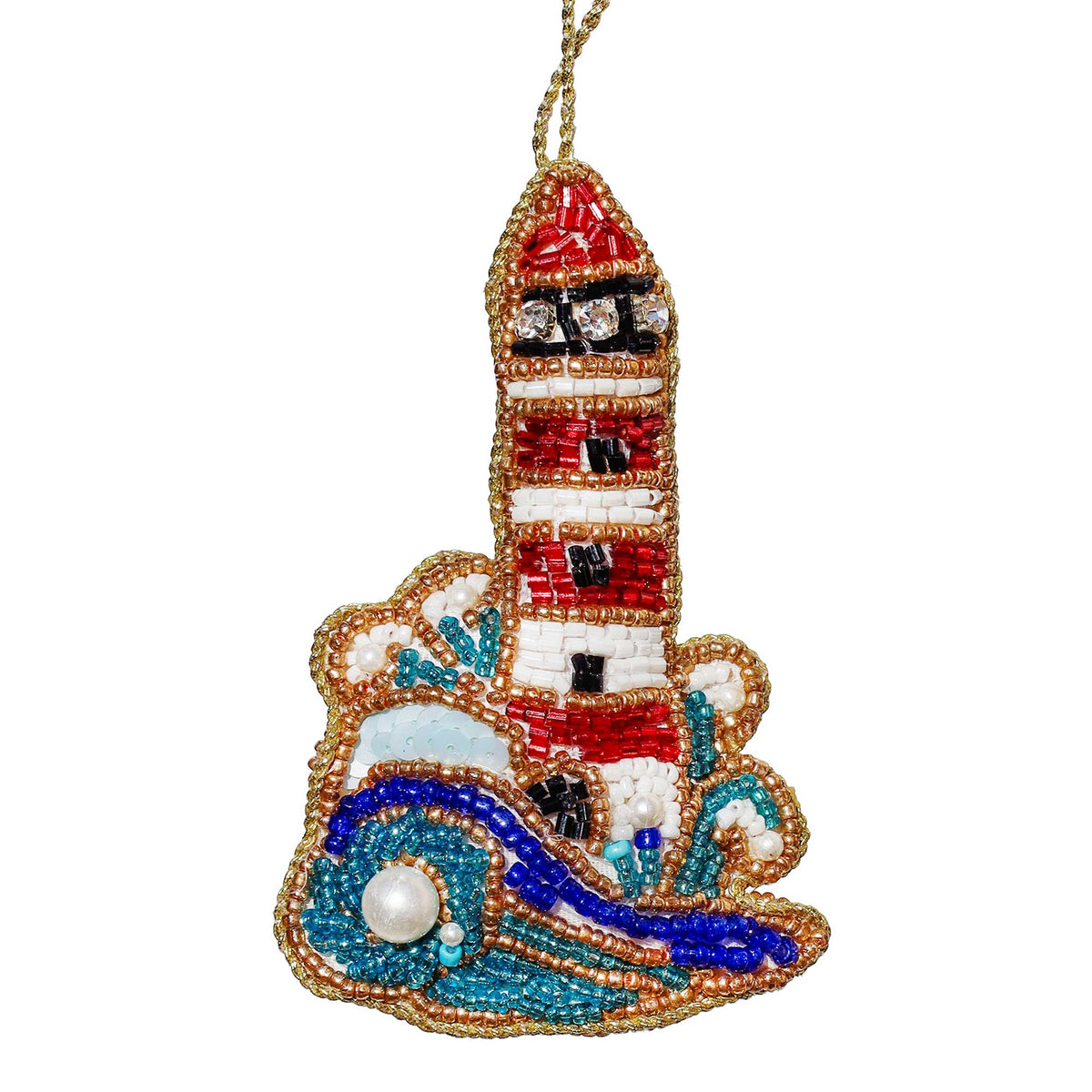 Beaded Lighthouse Hanging Decoration