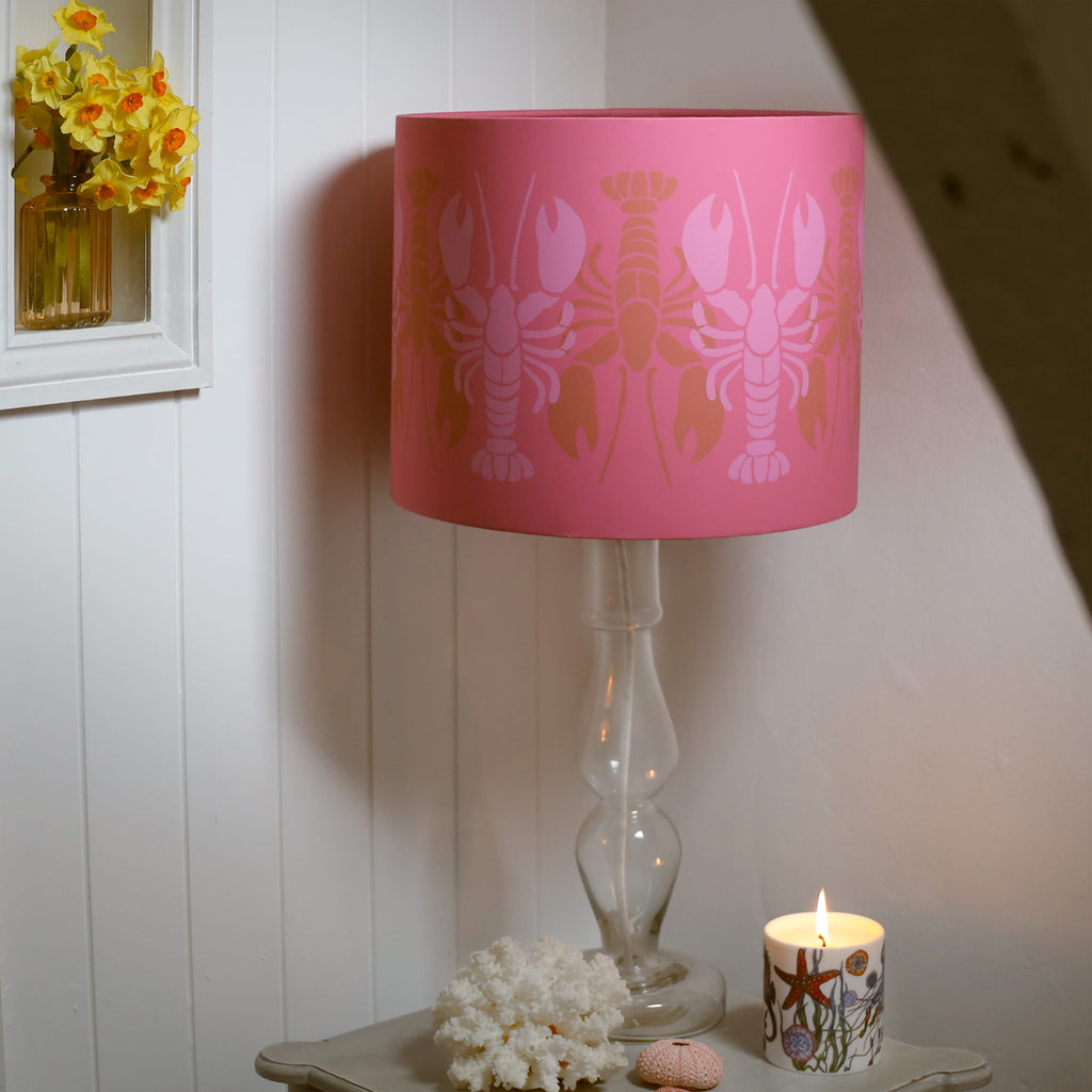 Lobster Line Lampshade, Dusty Coral