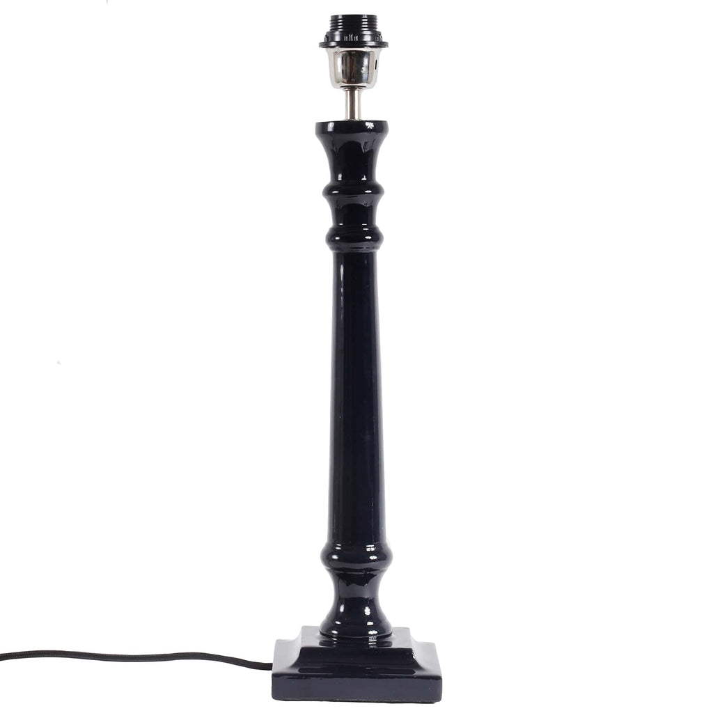 Navy Lacquer Finished lampbase,tall lampbase with black cord,silver top and black fixing.