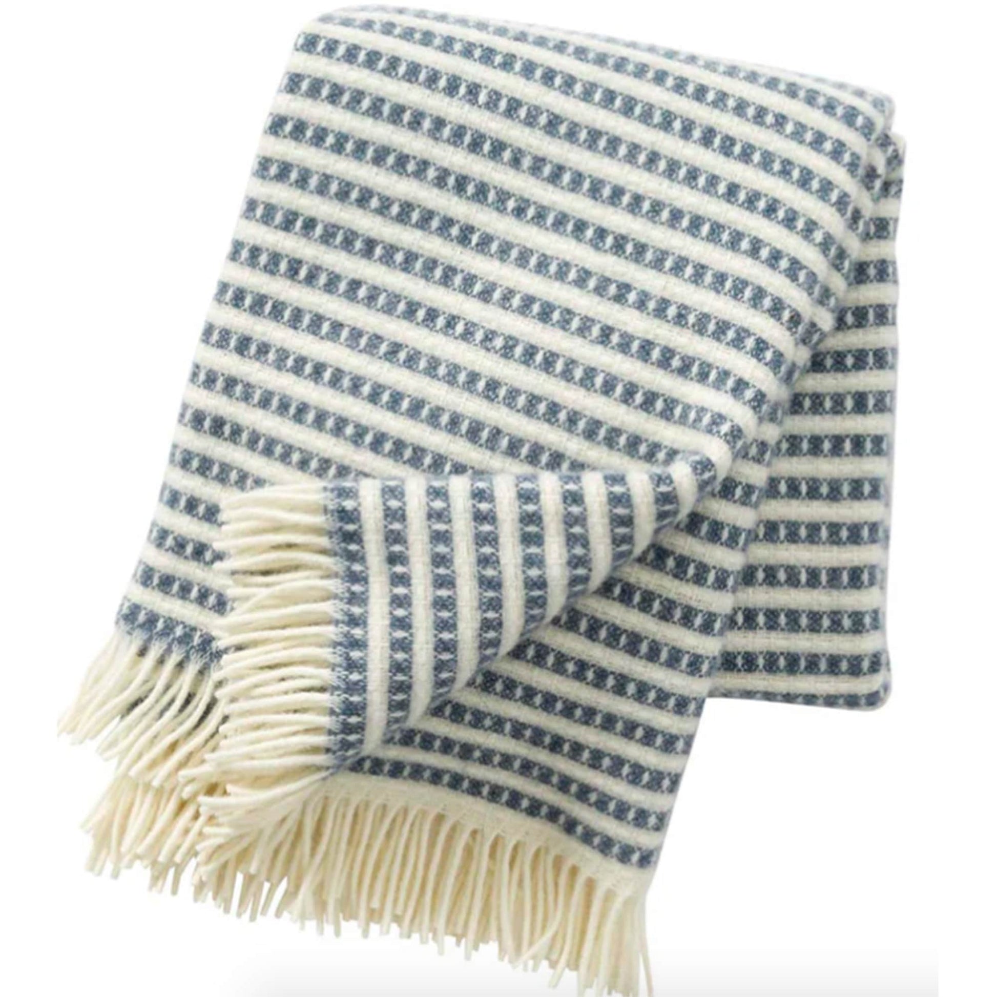 Olle Smokey Blue Eco Lambswool Throw