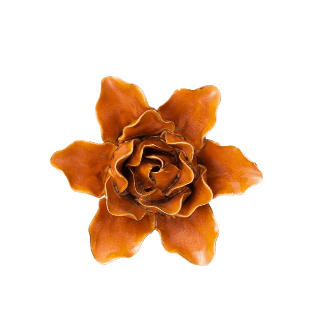 rust & pink ceramic flower product shot