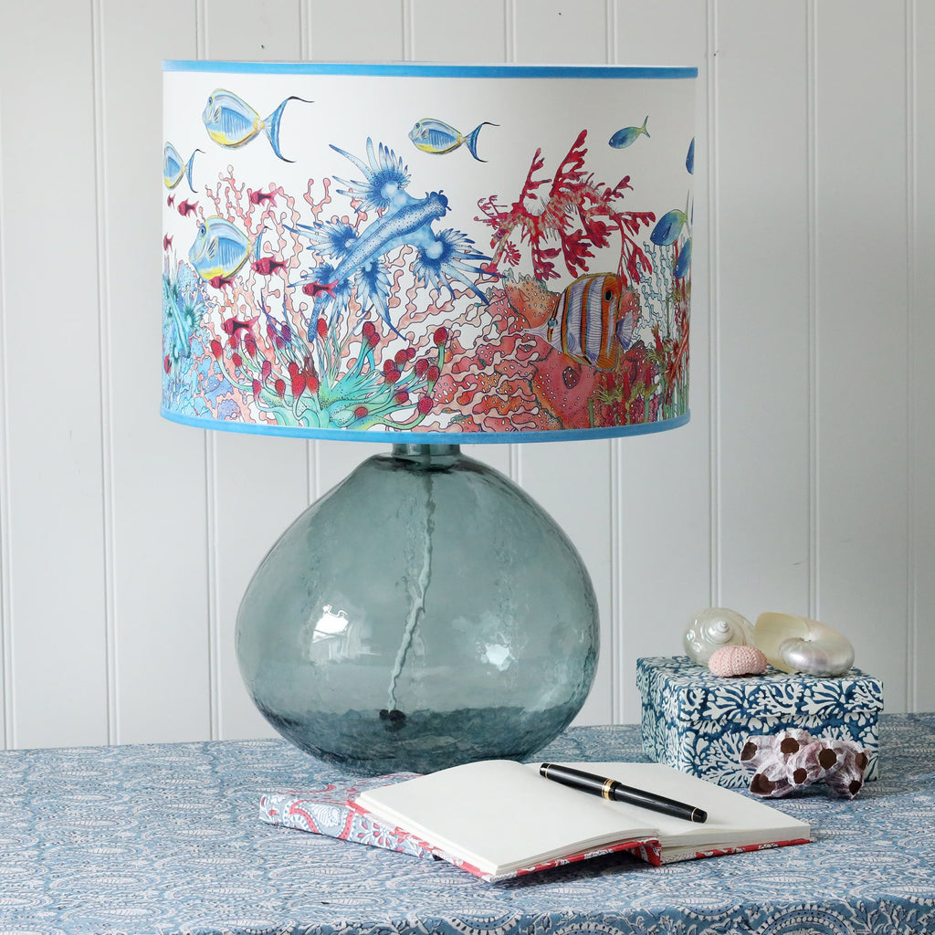 Sea Glass Lamp Base in Light Blue