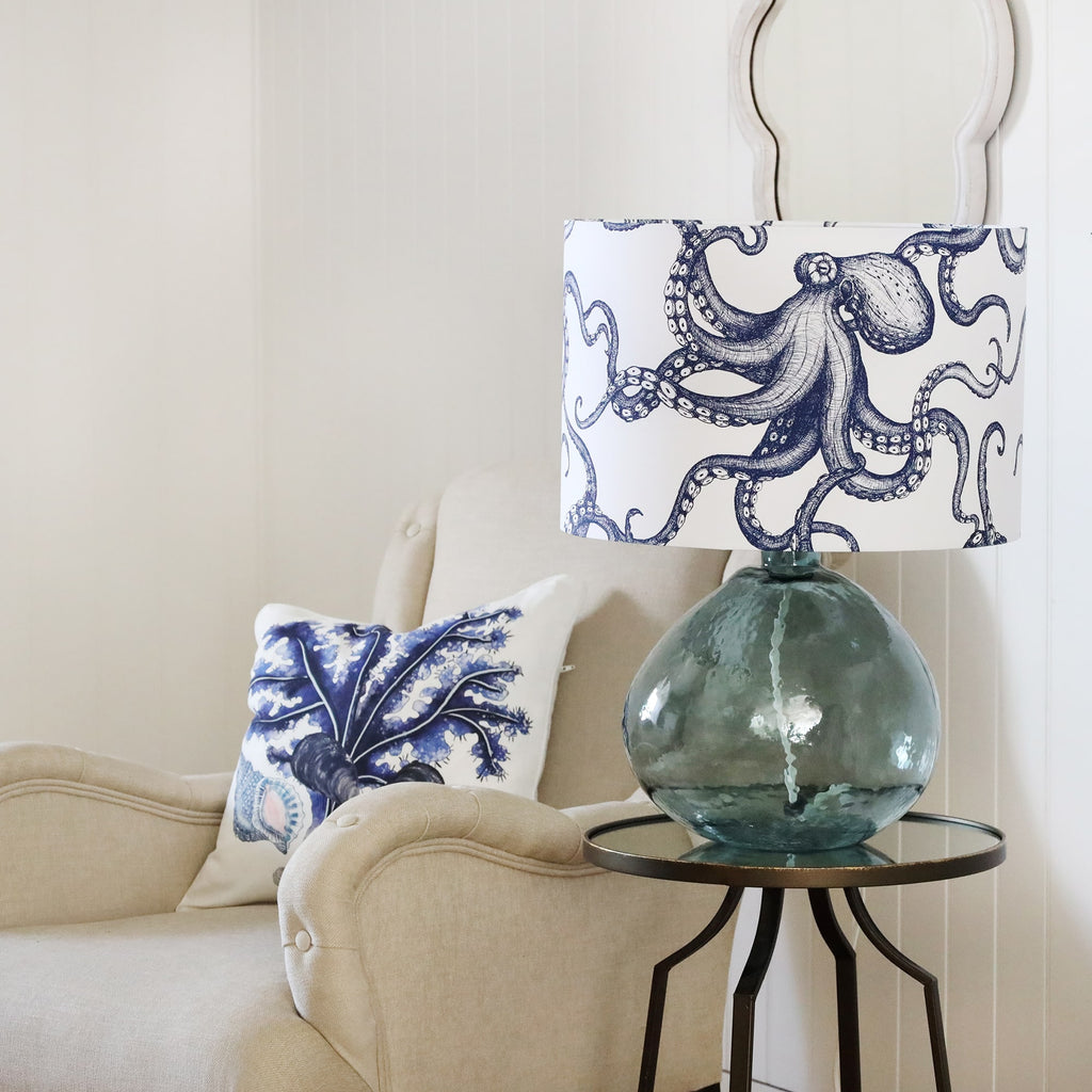 Sea Glass Lamp Base in Light Blue