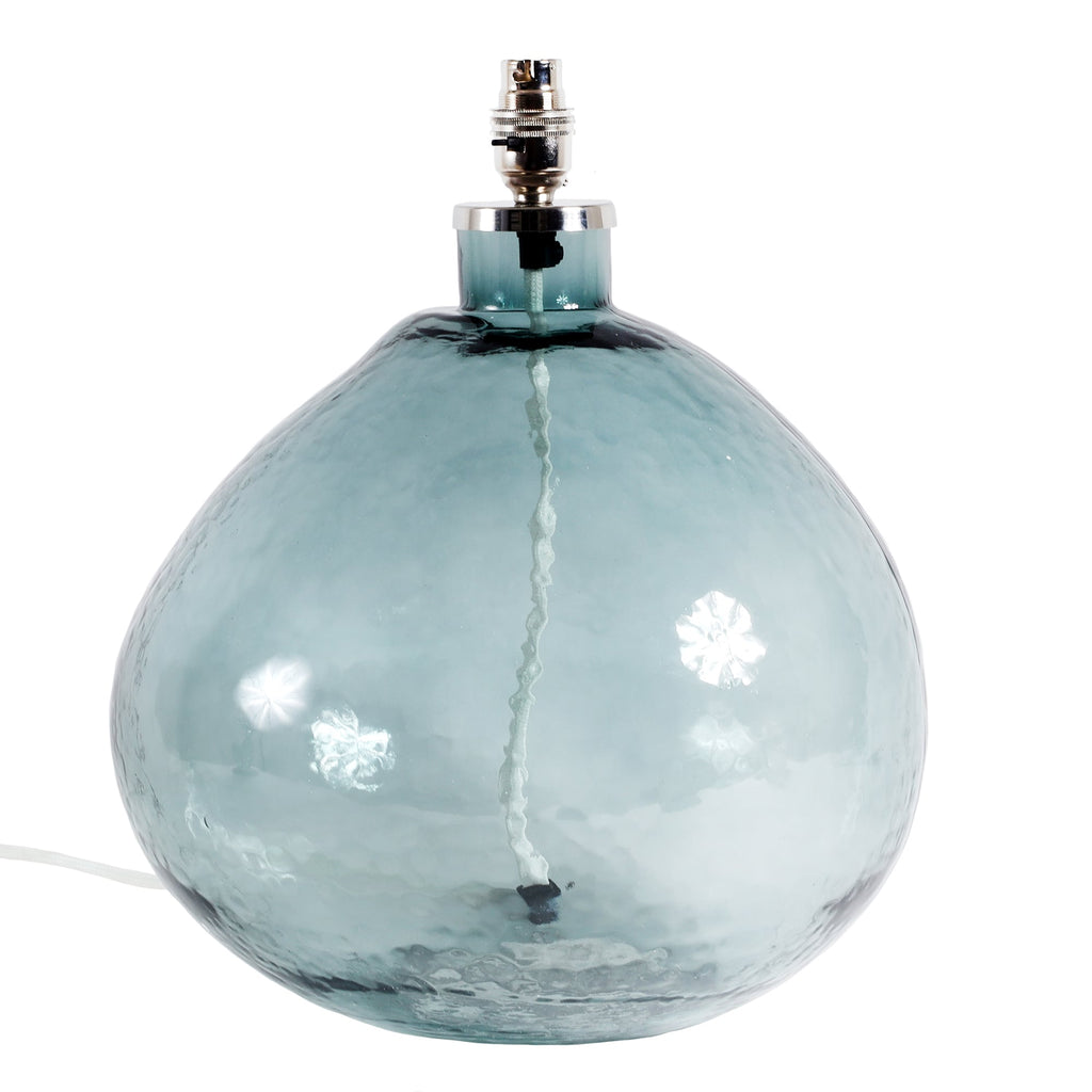 Sea Glass Lamp Base in Light Blue