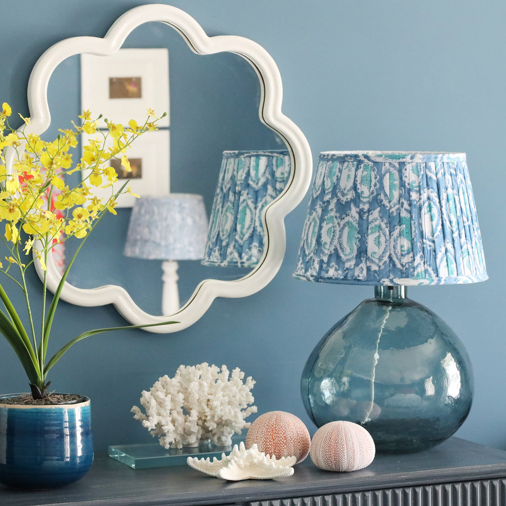 Sea Glass Lamp Base in Light Blue