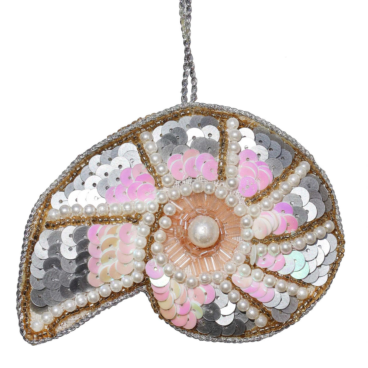 Sequinned Ammonite Hanging Decoration