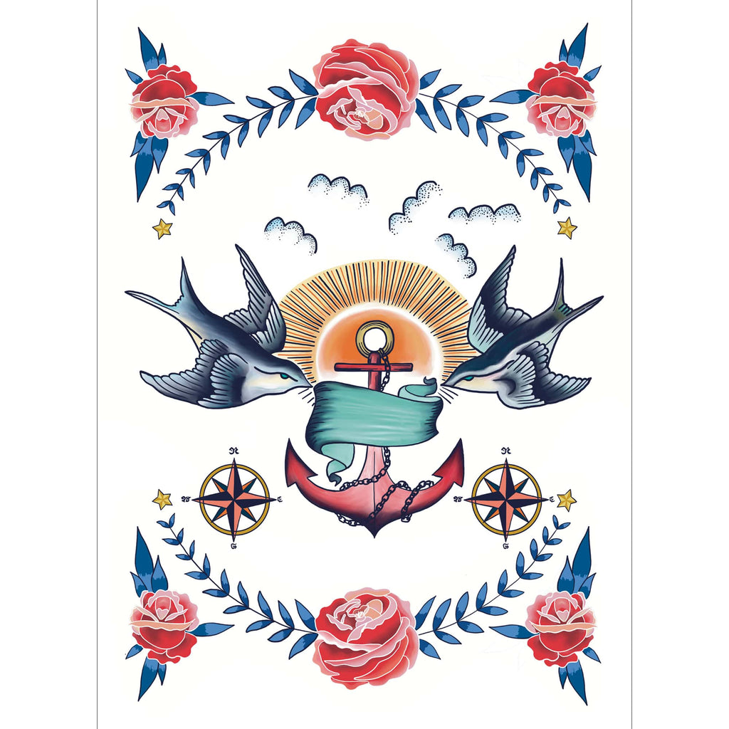 Swallows & Anchor Tea Towel