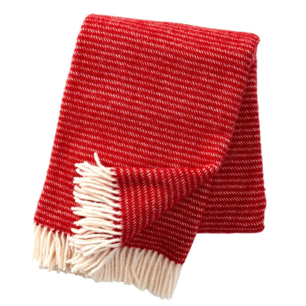 Texture Red Eco Lambs Wool Throw -Homeware- Cream Cornwall