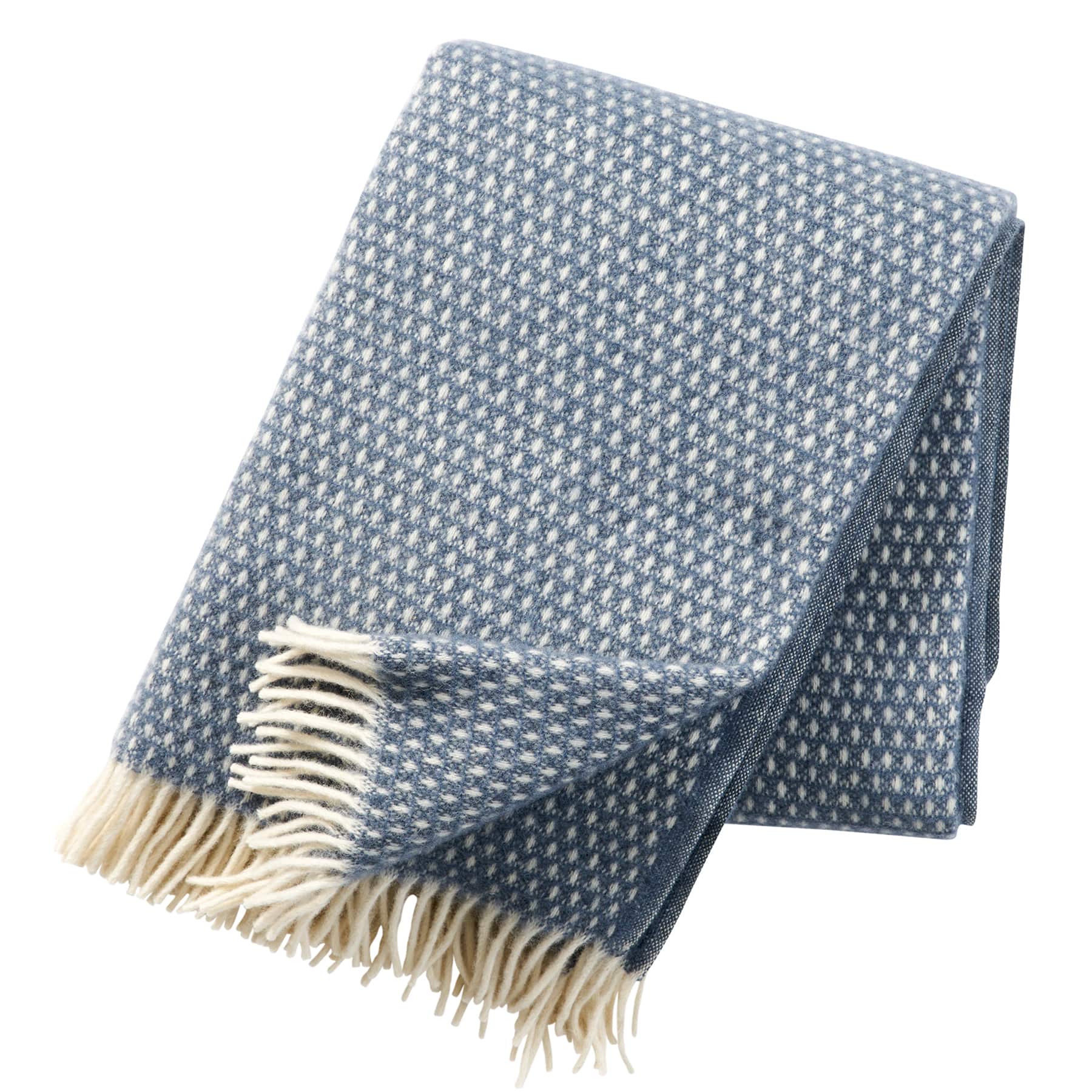 Twister Smoked Blue Lambs Wool Throw -Homeware- Cream Cornwall