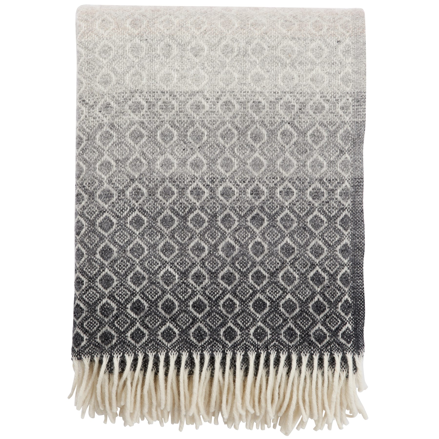 Graduated Natural Lambs Wool Throw -Homeware- Cream Cornwall