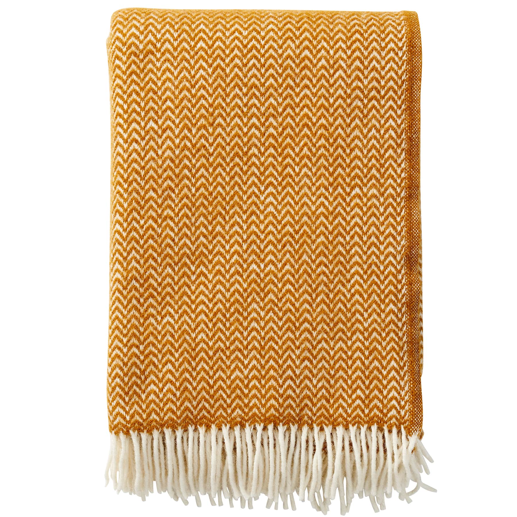 Herringbone Caramel Eco Lambs Wool Throw -Homeware- Cream Cornwall