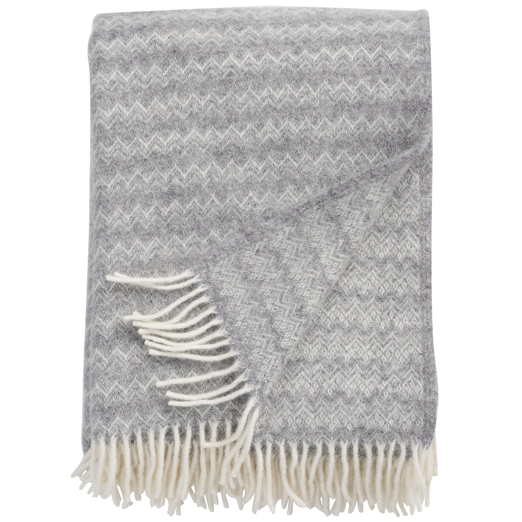 Chevron Stone Eco Lambs Wool Throw -Homeware- Cream Cornwall