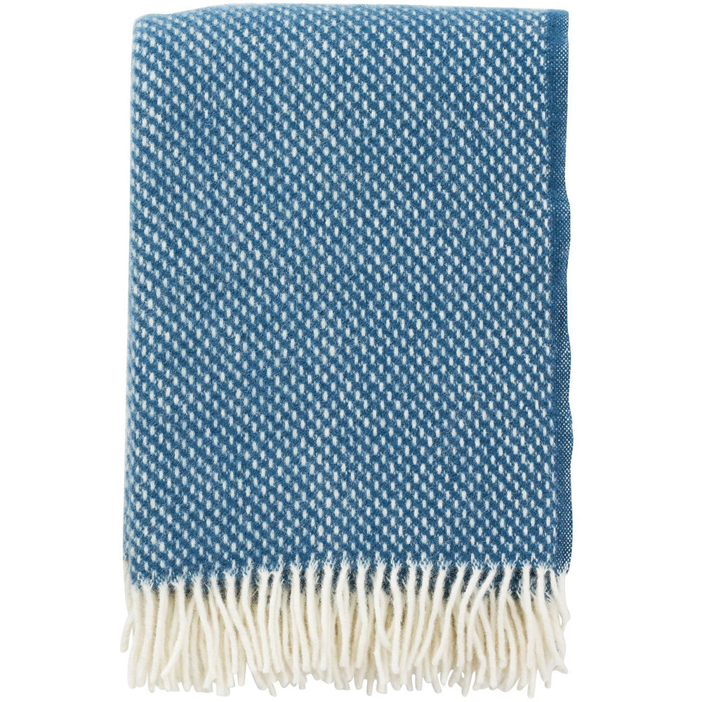 Preppy Teal Blue Lambs Wool Throw