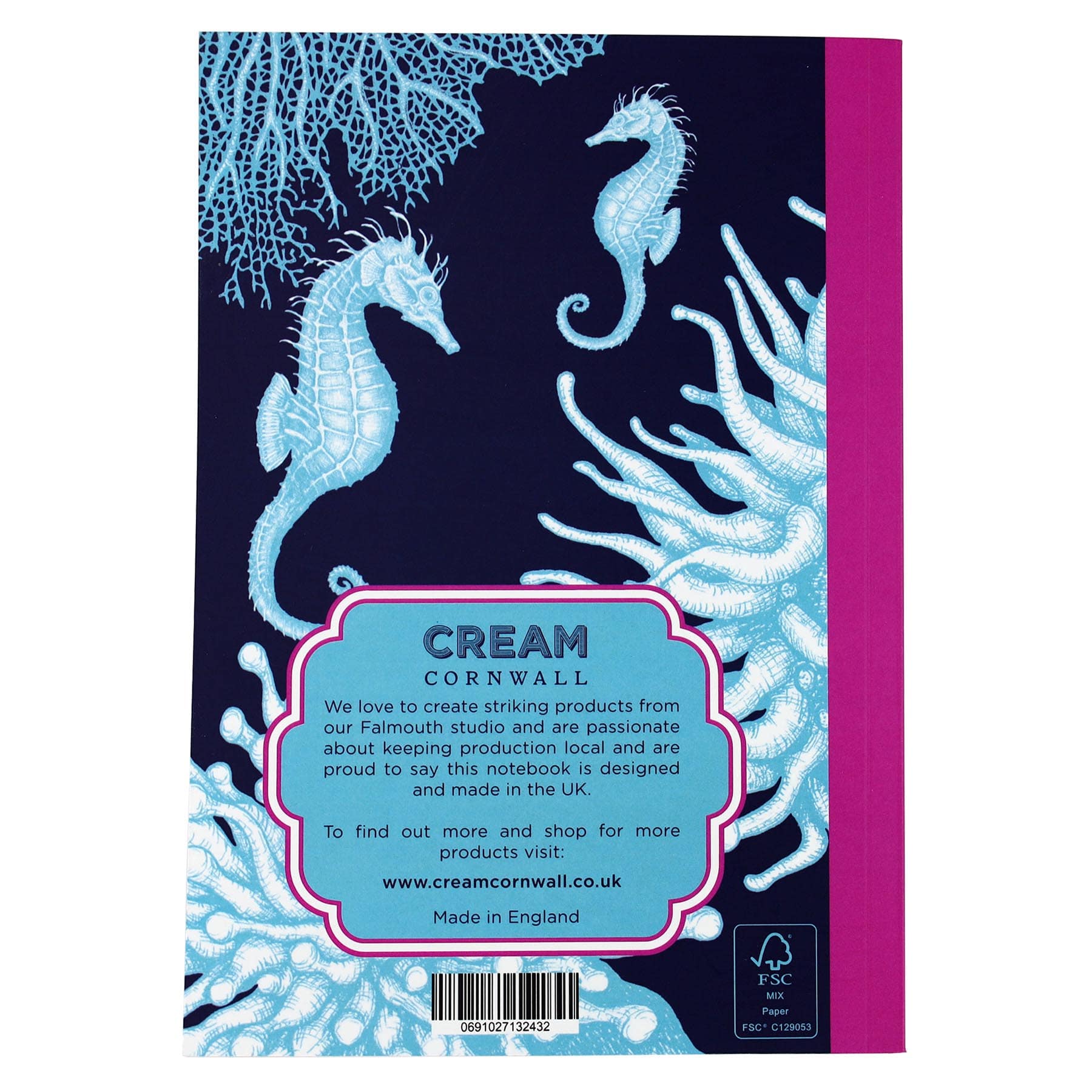Seahorse Notebook -Accessories- Cream Cornwall