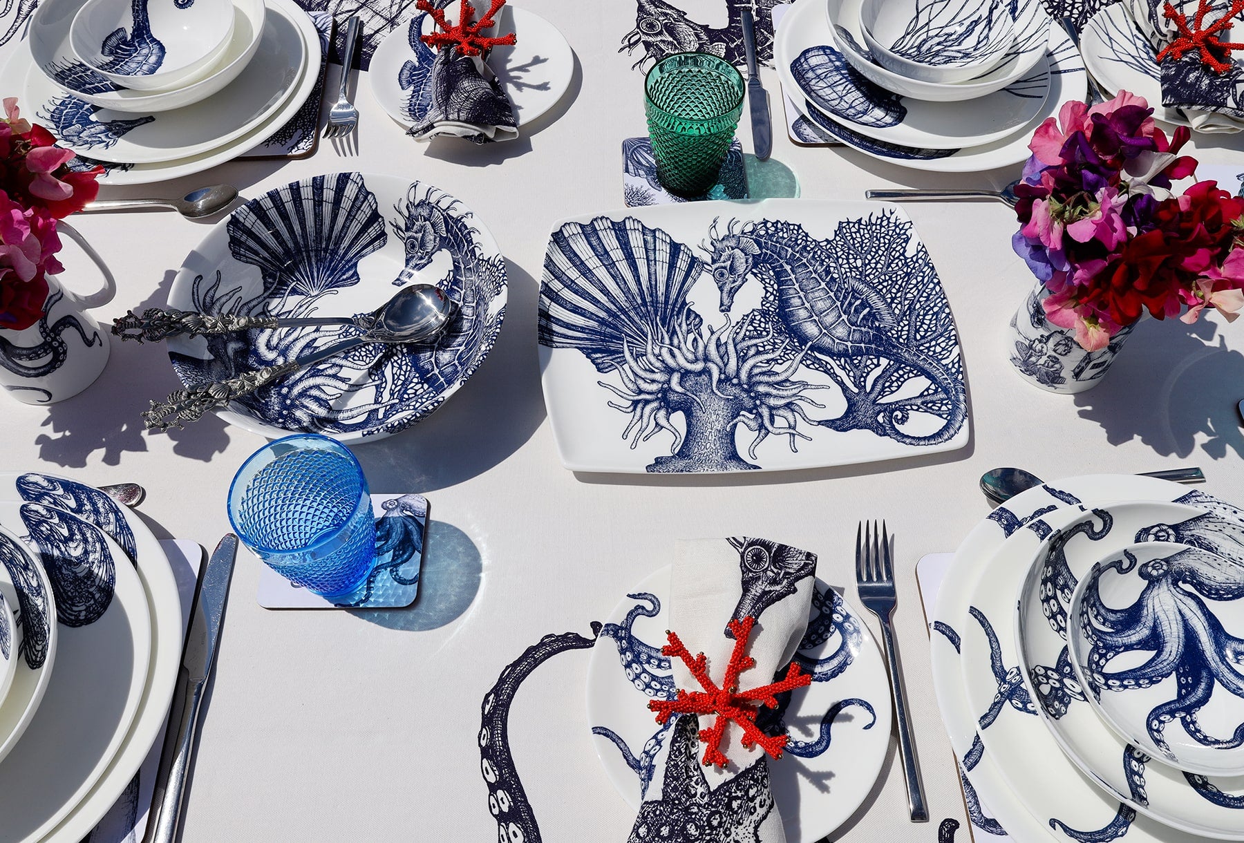 Bone China Seahorse Platter