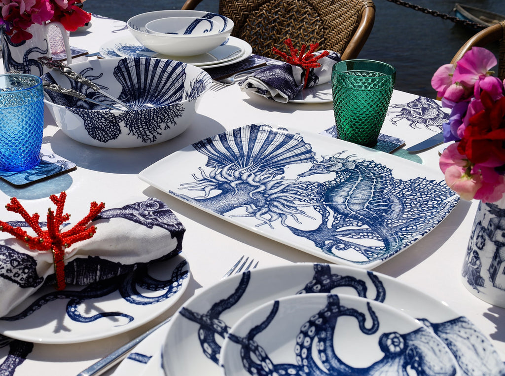 Bone China Seahorse Platter