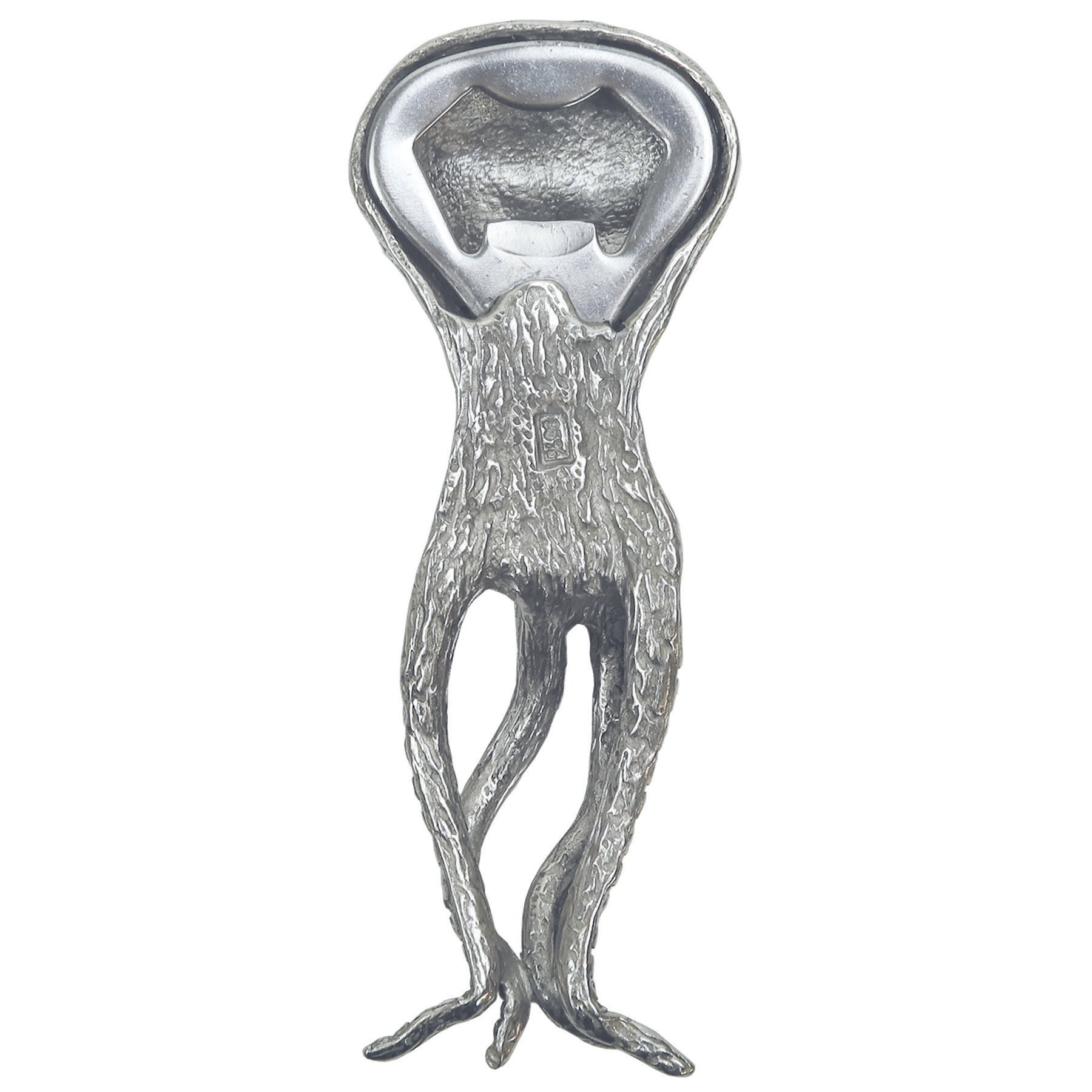 Reverse view ofClose up of the Pewter Octopus Bottle opener