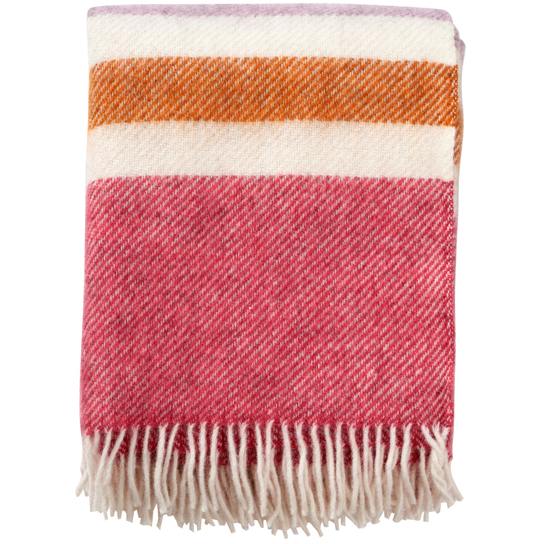 Gotland Stripe Cerise Wool Throw