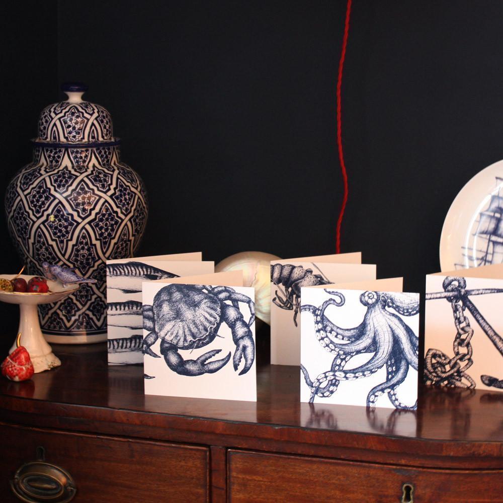 Crab Card -Accessories- Cream Cornwall