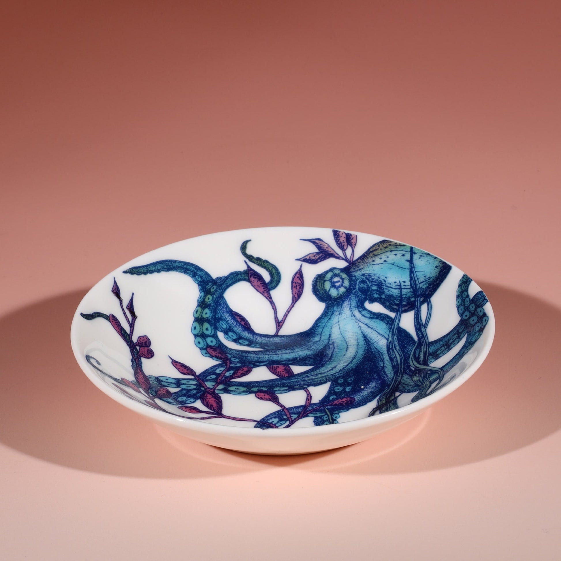 Nibbles bowl in Bone China in our colourful Reef range in the Octopus design