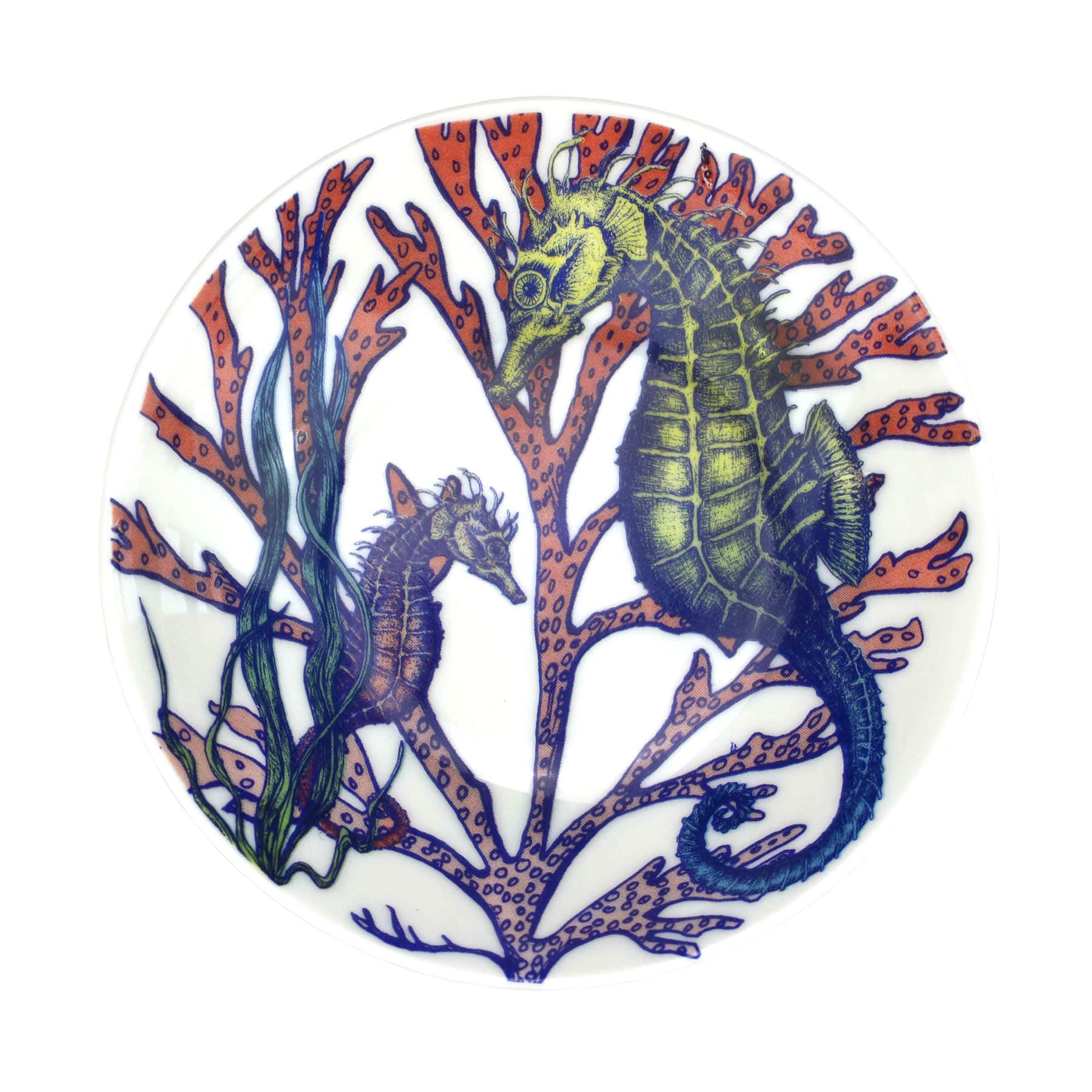 Nibbles bowl in Bone China in our colourful Reef range in the Seahorse design