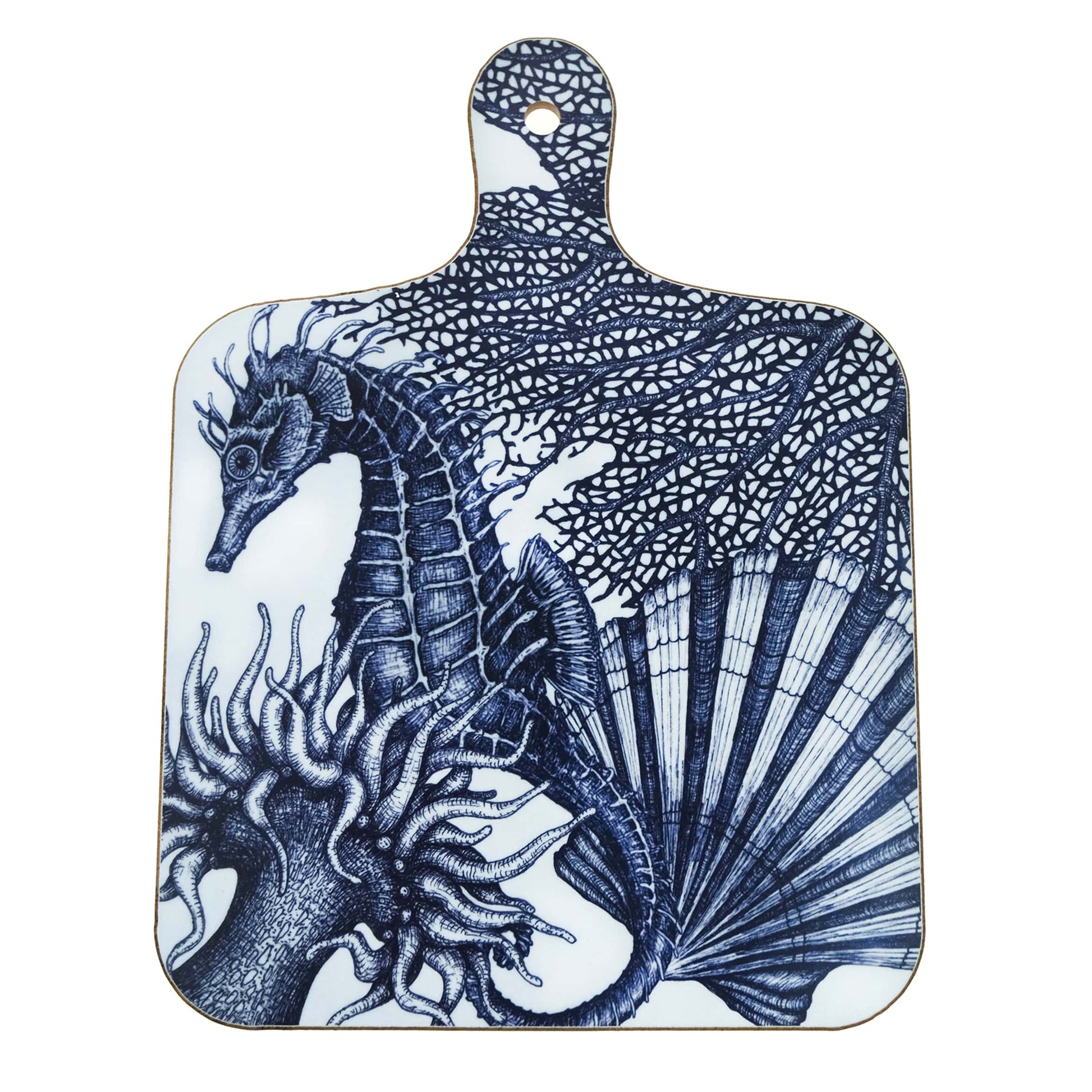 Seahorse scene mini chopping board